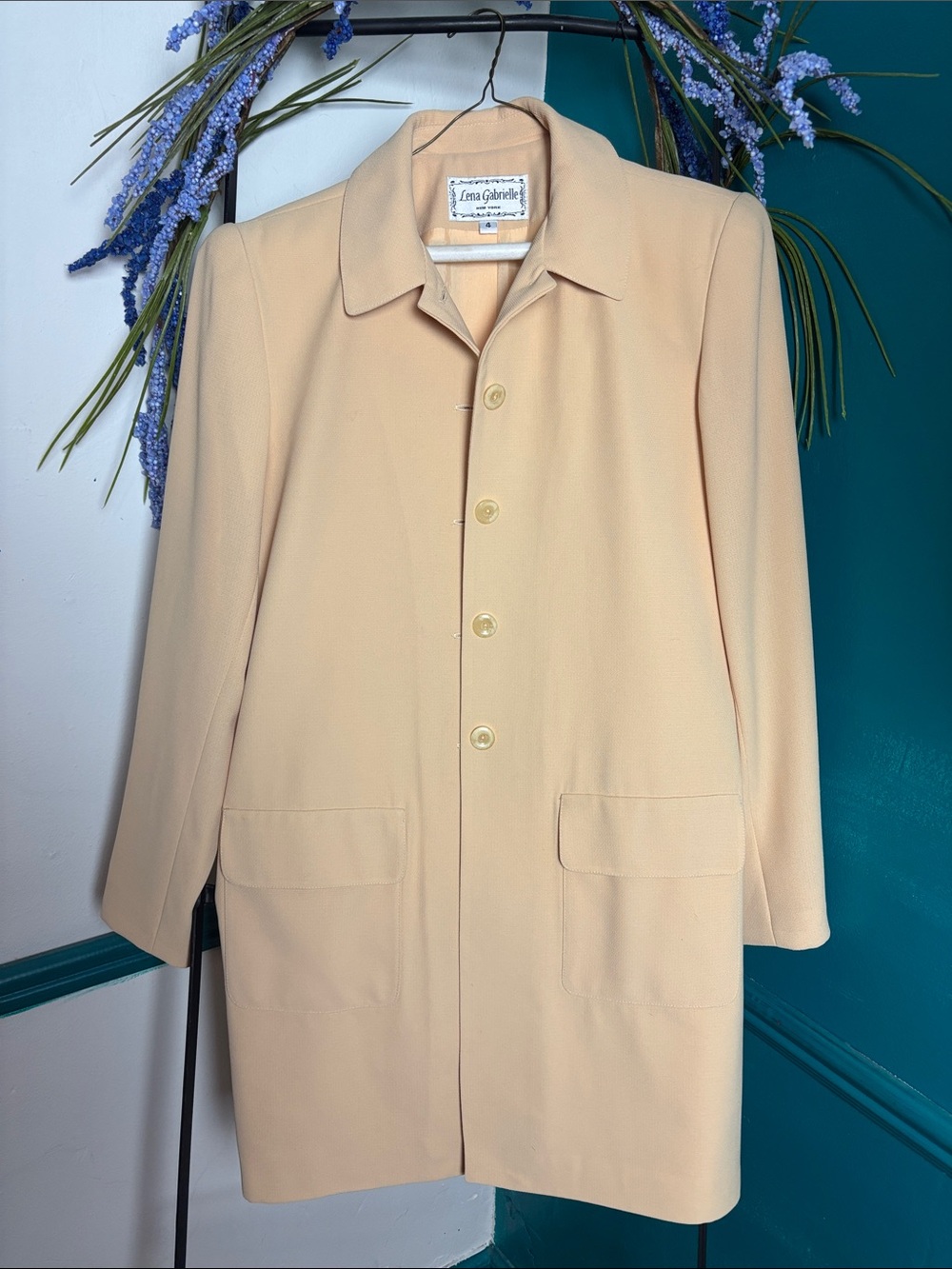 Lena Gabrielle Women's Cream Single-Breasted Trench Coat